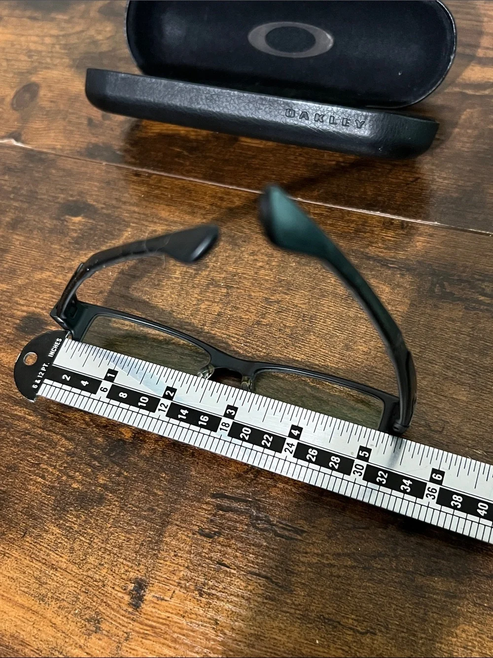 Oakley 143 0X8046-0155 satin Black Rectangular Sunglasses with Branded Case